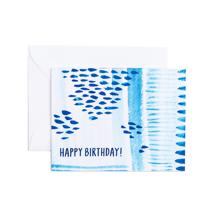 Blue Watercolor Birthday Card