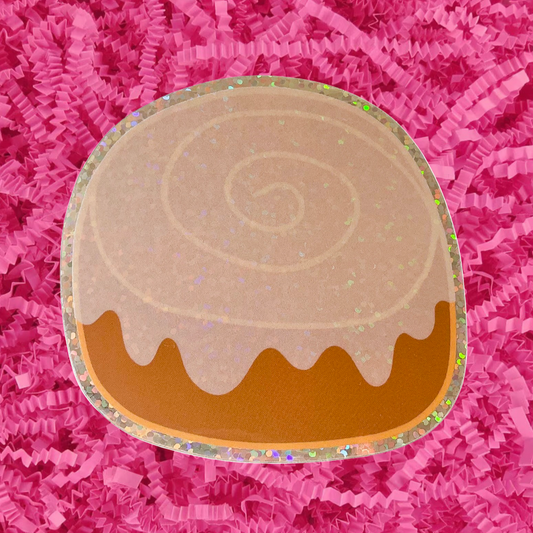 Glitter Frosted Cinnamon Bun Sticker