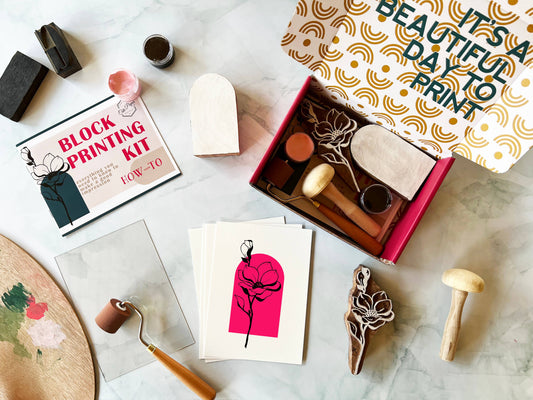 Geometric Magnolia Wood Block Printing kit