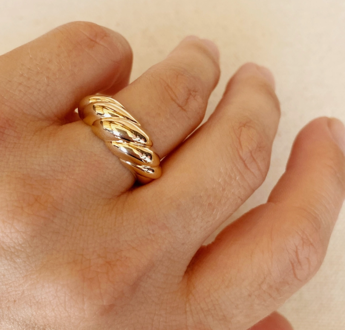 Gold Filled Croissant Ring