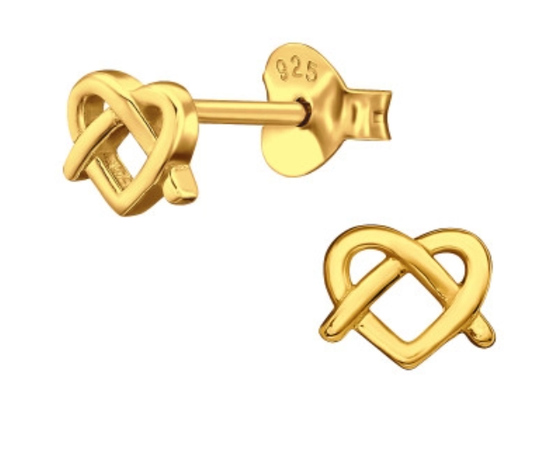 Gold Pretzel Studs