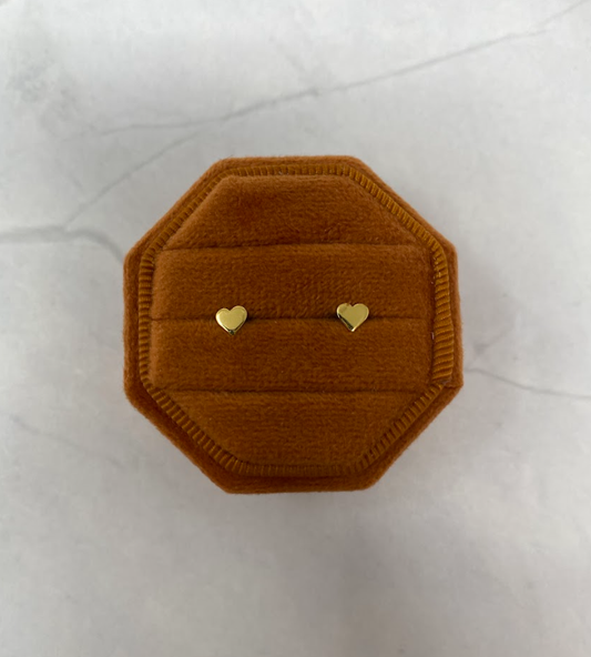 Yellow Gold Heart Studs