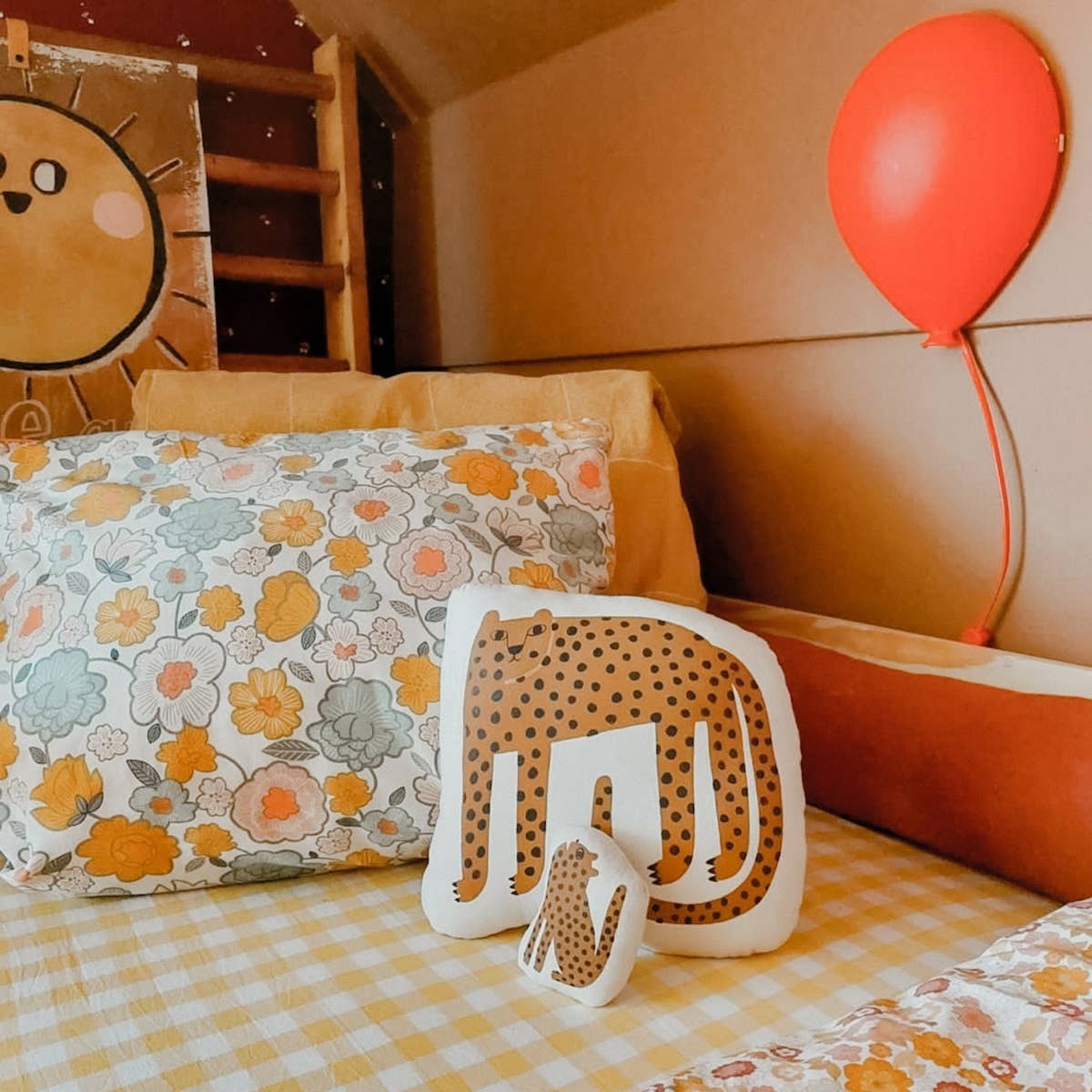 Cheetah and Cub Canvas Pillows