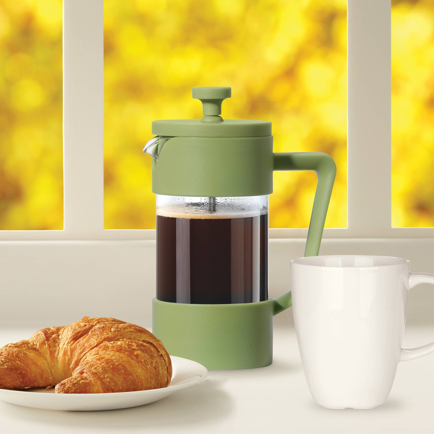 Green 3 Cup French Press Coffee Maker