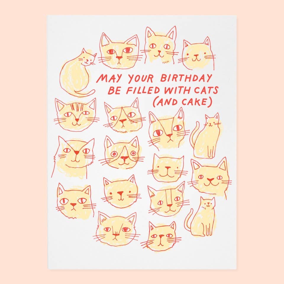 Cats And Cake Birthday Card