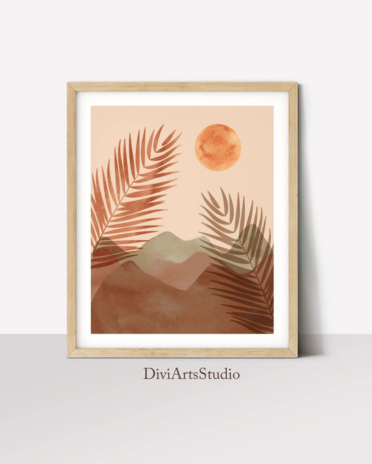 Sunset Desert Boho Wall Art Print