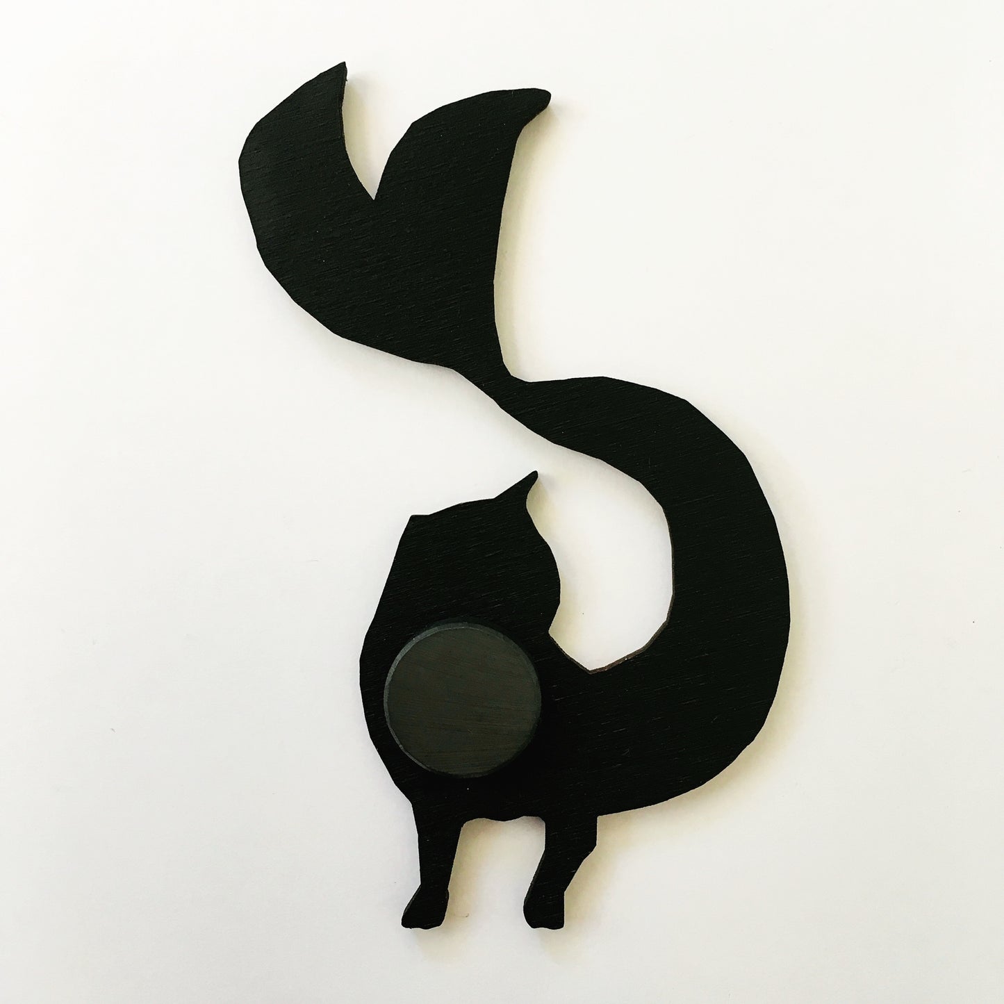 Mermaid Cat Wood Magnet