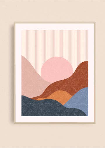 Striped Rolling Sunrise Art Print