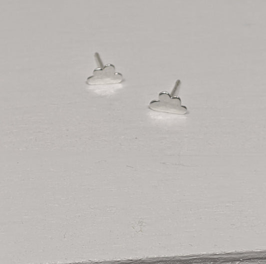 sterling silver cloud stud earrings